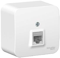 Розетка телефонная накладная Systeme Electric Blanca 1-м. RJ11 белый картинка